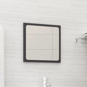 Bathroom Mirror Gray 15.7"x0.6"x14.6" Engineered Wood