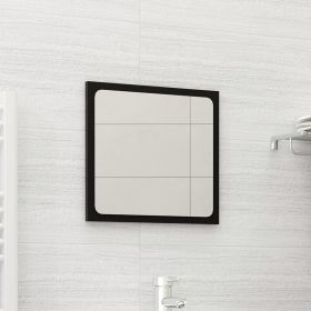 Bathroom Mirror Black 15.7"x0.6"x14.6" Engineered Wood