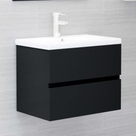 Sink Cabinet Black 23.6"x15.2"x17.7" Engineered Wood