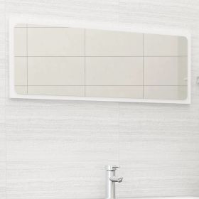 Bathroom Mirror White 39.4"x0.6"x14.6" Engineered Wood