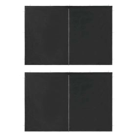 Party Tent Sidewall 2 pcs with Zipper PE Anthracite