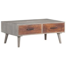 Coffee Table Gray 39.4"x23.6"x15.7" Solid Rough Mango Wood