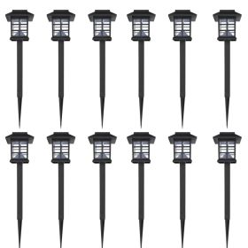 Outdoor Solar Lamp LED Light Set 12 pcs with Spike 3.4"x3.4"x15"