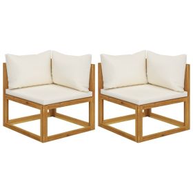 Sectional Corner Sofas 2 pcs with Cushions Cream White