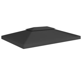 2-Tier Gazebo Top Cover 1 oz/ft² 13.1'x9.8' Black