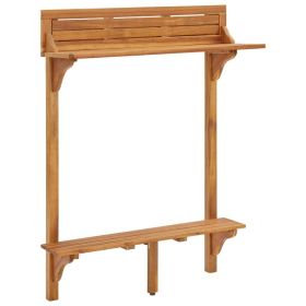 Balcony Bar Table 35.4"x14.6"x48.2" Solid Acacia Wood