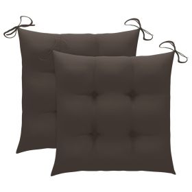 Chair Cushions 2 pcs Taupe 15.7"x15.7"x2.8" Fabric