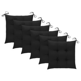 Chair Cushions 6 pcs Black 15.7"x15.7"x2.8" Fabric