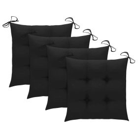 Chair Cushions 4 pcs Black 15.7"x15.7"x2.8" Fabric