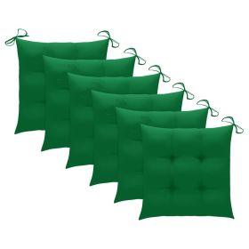 Chair Cushions 6 pcs Green 19.7"x19.7"x2.8" Fabric