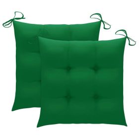 Chair Cushions 2 pcs Green 19.7"x19.7"x2.8" Fabric
