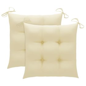 Chair Cushions 2 pcs Cream White 19.7"x19.7"x2.8" Fabric