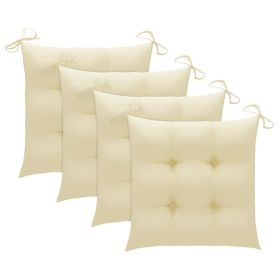 Chair Cushions 4 pcs Cream White 19.7"x19.7"x2.8" Fabric