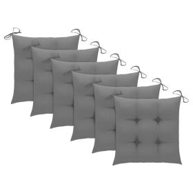 Chair Cushions 6 pcs Gray 19.7"x19.7"x2.8" Fabric