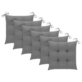 Chair Cushions 6 pcs Gray 15.7"x15.7"x2.8" Fabric
