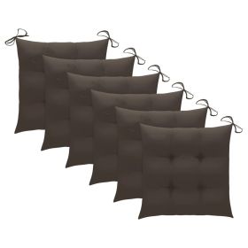 Chair Cushions 6 pcs Taupe 15.7"x15.7"x2.8" Fabric