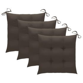 Chair Cushions 4 pcs Taupe 15.7"x15.7"x2.8" Fabric