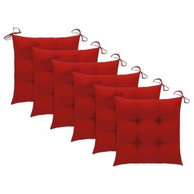Chair Cushions 6 pcs Red 15.7"x15.7"x2.8" Fabric