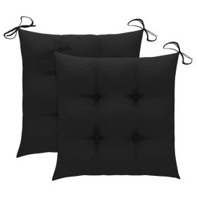 Chair Cushions 2 pcs Black 15."7x15.7"x2.8" Fabric