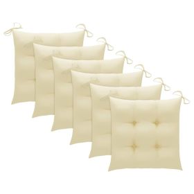 Chair Cushions 6 pcs Cream White 15.7"x15.7"x2.8" Fabric