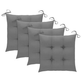 Chair Cushions 4 pcs Gray 19.7"x19.7"x2.8" Fabric