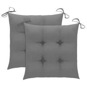 Chair Cushions 2 pcs Gray 19.7"x19.7"x2.8" Fabric