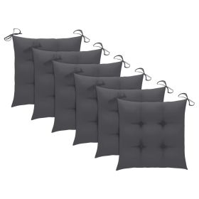 Chair Cushions 6 pcs Anthracite 19.7"x19.7"x2.8" Fabric