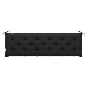 Garden Bench Cushion Black 70.9"x19.7"x2.8" Fabric