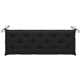 Garden Bench Cushion Black 59.1"x19.7"x2.8" Fabric
