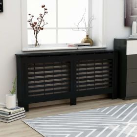 Radiator Cover Black 67.7"x7.5"x31.9" MDF