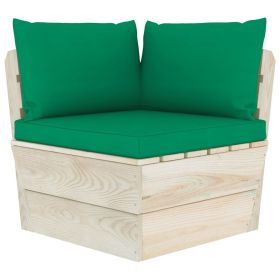 Pallet Sofa Cushions 3 pcs Green Fabric