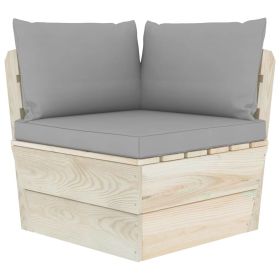 Pallet Sofa Cushions 3 pcs Gray Fabric