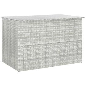 Patio Storage Box Light Gray 59.1"x39.4"x39.4" Poly Rattan