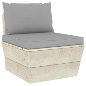 Pallet Sofa Cushions 2 pcs Gray Fabric