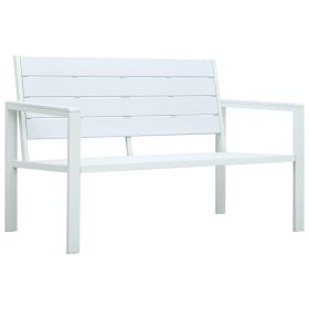 Patio Bench 47.2" HDPE White Wood Look
