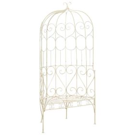 Patio Bench 37.4" Iron Antique White
