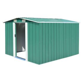 Garden Shed 101.2"x117.3"x70.1" Metal Green