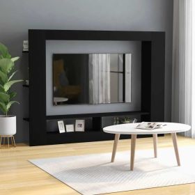TV Cabinet Black 59.8"x8.7"x44.5" Engineered Wood