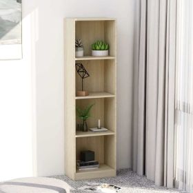 4-Tier Book Cabinet Sonoma Oak 15.7"x9.4"x55.9" Engineered Wood