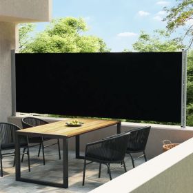 Patio Retractable Side Awning 236.2"x63" Black