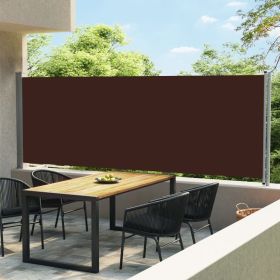 Patio Retractable Side Awning 236.2"x63" Brown
