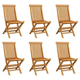 Folding Patio Chairs 6 pcs Solid Teak Wood