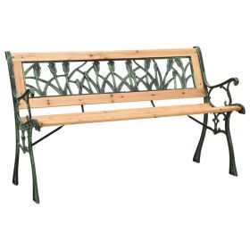 Patio Bench 48" Cast Iron and Solid Firwood (SKU: 312031)