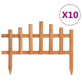 Lawn Edgings 10 pcs Firwood 14.4' (Color: Brown)