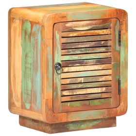 Bedside Cabinet 15.7"x11.8"x19.7" Solid Reclaimed Wood (Color: Multicolour)